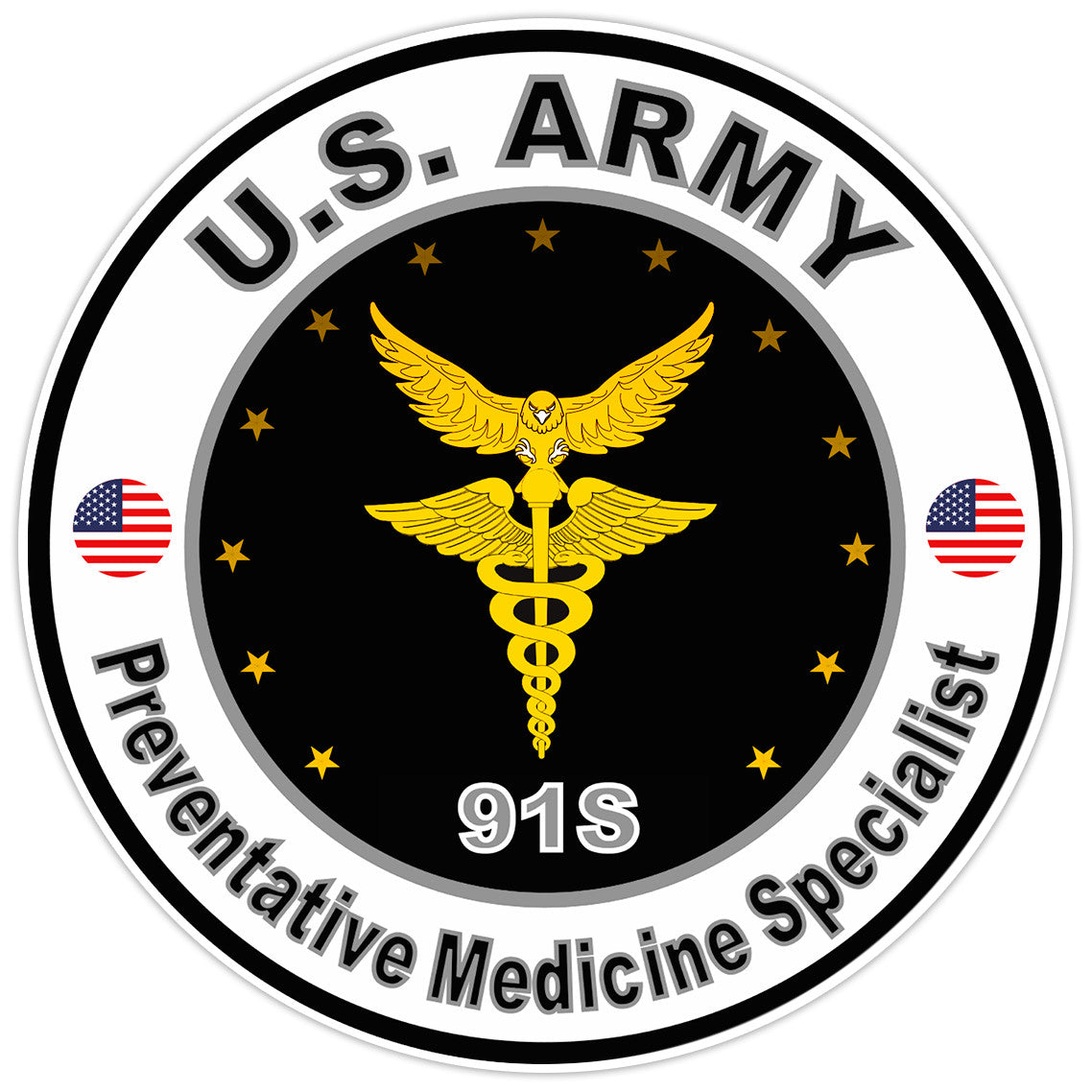 US Army Preventative Medicine Specialist Bumper Sticker Military Decal 5"