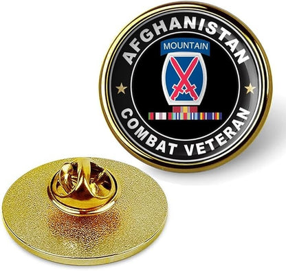 Afghanistan Combat Veteran Tie Suit Shirt Lapel Pin - Gold