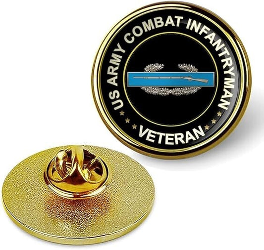 US Army Combat Infantryman Veteran Lapel Pin Veteran Tie Suit Shirt Lapel-Gold
