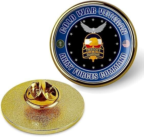Cold War Veteran Army Forces Command Tie Suit Shirt Lapel Pin - Gold