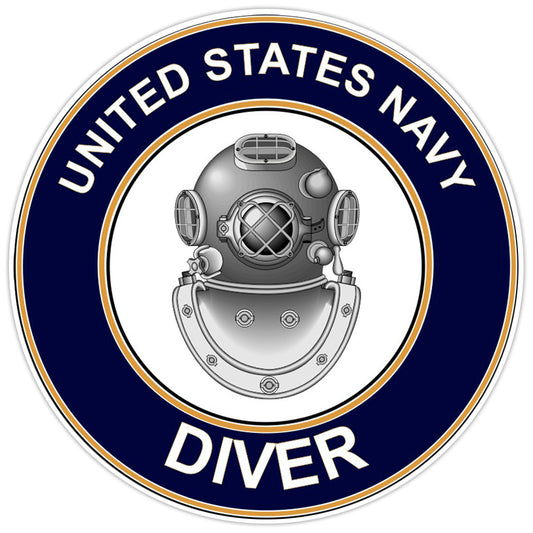 U.S. Navy Diver Bumper Sticker Military Vinyl Soldier Decal 5"
