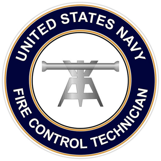 U.S. Navy Fire Control Technician Round Bumper Sticker Military Vinyl Decal 5"
