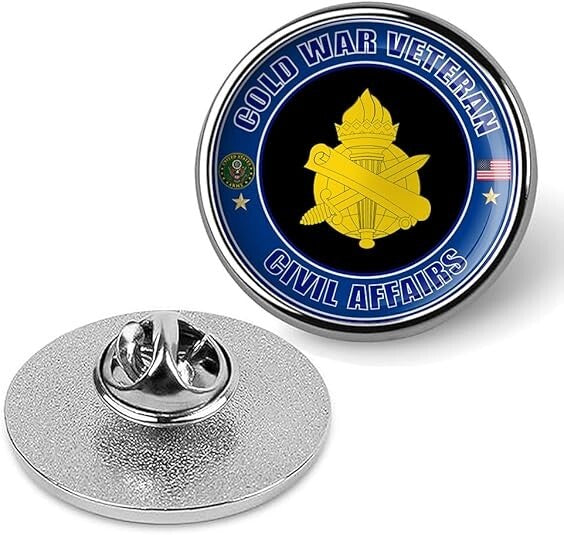 Cold War Veteran Civil Affairs Tie Suit Shirt Lapel Pin - Silver