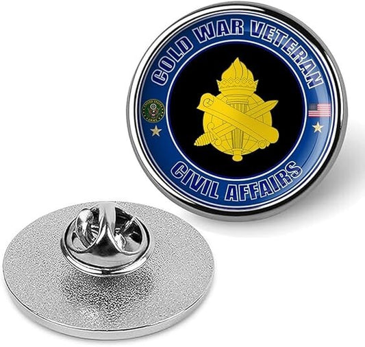 Cold War Veteran Civil Affairs Tie Suit Shirt Lapel Pin - Silver