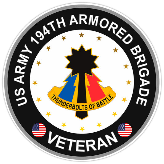 US Army 194th Armored Brigade Veteran Bumper Sticker Military Vinyl Decal 5"