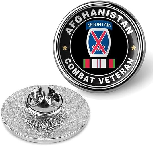 Afghanistan Combat Veteran Tie Suit Shirt Lapel Pin - Silver