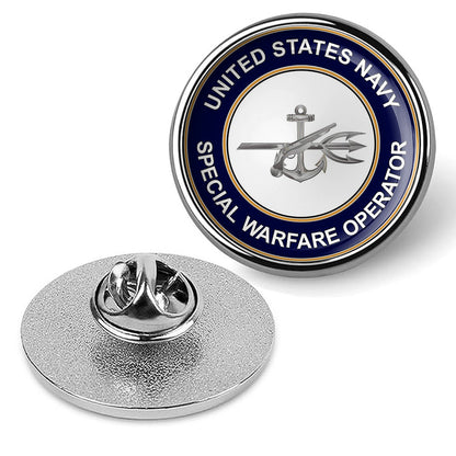 U.S. Navy Special Warfare Operator Tie Tac, Hat Pin, Military Lapel Pin - Silver