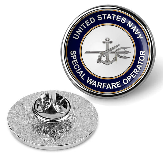 U.S. Navy Special Warfare Operator Tie Tac, Hat Pin, Military Lapel Pin - Silver