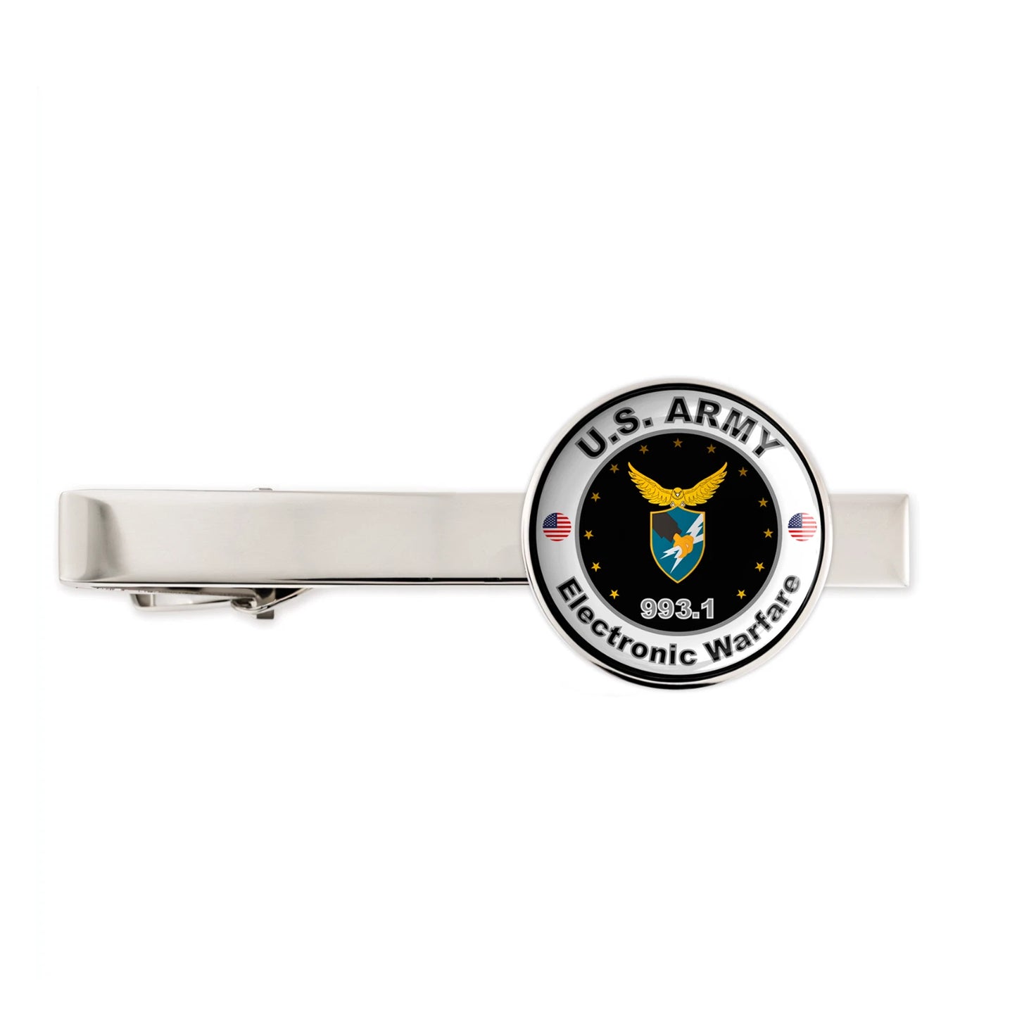 Us Army Electronic Warfare 993.1 Military Veteran Tie Clip Tie Bar Gift