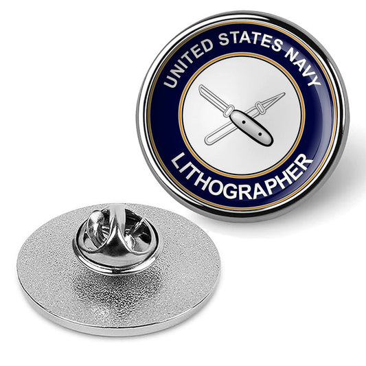 U.S. Navy Lithographer LI Tie Tac, Hat Pin, Military Emblem, Lapel Pin -Silver