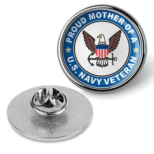 U.S. Navy Veteran Proud Mother Tie Tac, Hat Pin, Military Lapel Pin - Silver
