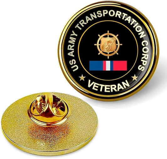 US Army Transportation Corps Veteran Tie Suit Shirt Lapel Pin - Gold