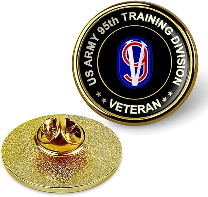 US Army 95th Training Division Veteran Tie Suit Shirt Lapel Pin - Gold