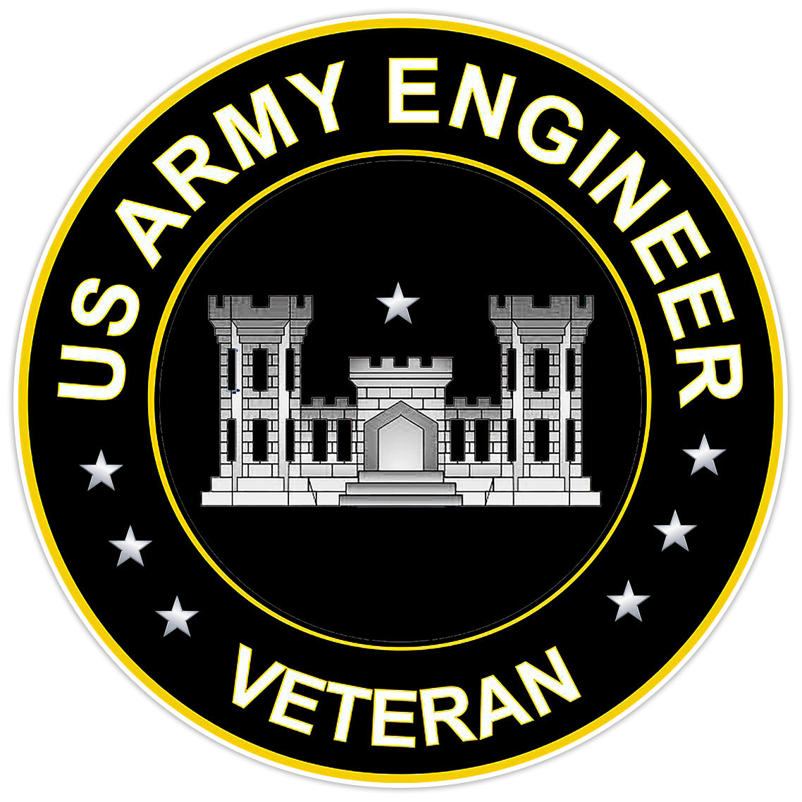 US Army Engineer Veteran Bumper Sticker Military Vinyl Soldier Decal 5"