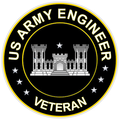 US Army Engineer Veteran Bumper Sticker Military Vinyl Soldier Decal 5"