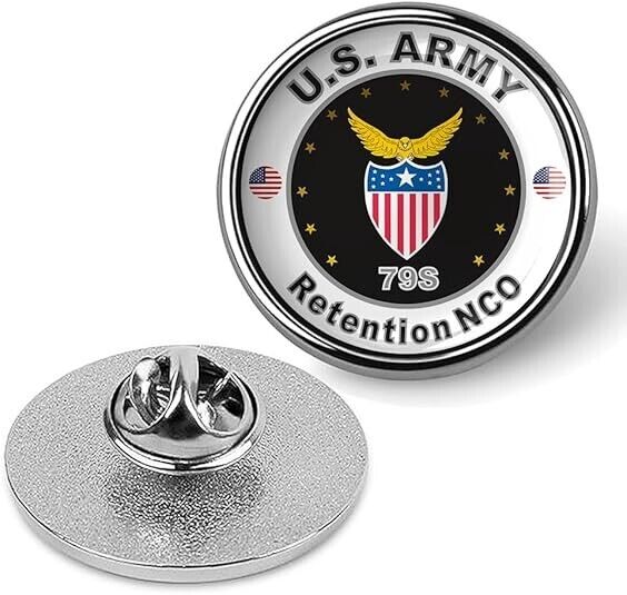United States Army Retention NCO Tie Suit Shirt Lapel Pin - Silver