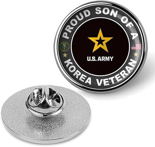 Proud Son Of A Korea Veteran Tie Suit Shirt Lapel Pin - Silver