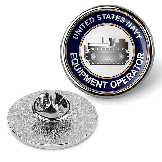 U.S. Navy Equipment Operator Tie Tac, Hat Pin, Badge, Military Lapel Pin -Silver
