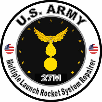 US Army Multiple Launch Rocket System Repairer Bumper Sticker Military Decal 5"