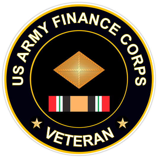 US Army Finance Corps Veteran Bumper Sticker Military Vinyl Soldier Decal 5"