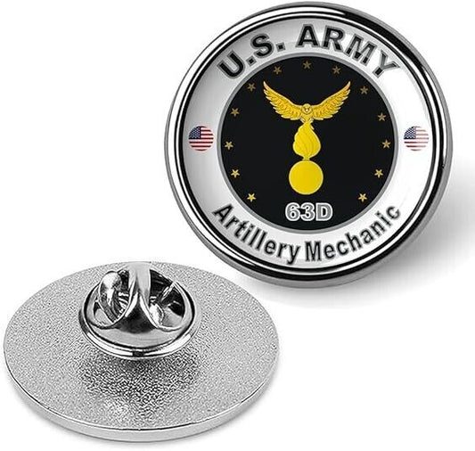United States Army Artillery Mechanic Tie Suit Shirt Lapel Pin - Silver