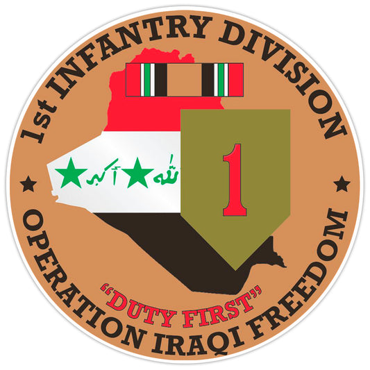 1st Infantry Division Operation Iraqi Freedom Bumper Sticker Military Decal 5"