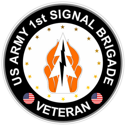 US Army 1st Signal Brigade Veteran Bumper Sticker Military Vinyl Decal 5"