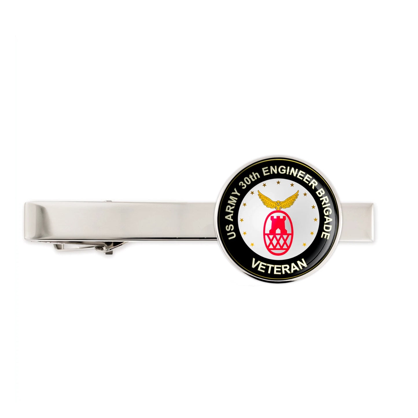 Us Army 30th Engineer Brigade Military Veteran Tie Clip Tie Bar Gift