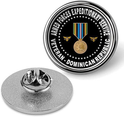 Armed Forces Expeditionary Service Veteran Dominican Republic Lapel Pin-Silver