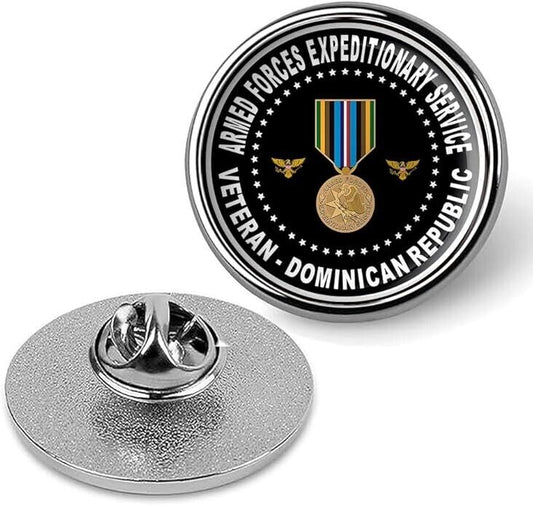 Armed Forces Expeditionary Service Veteran Dominican Republic Lapel Pin-Silver