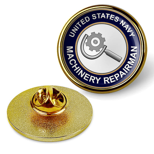 U.S. Navy Machinery Repairman Tie Tac, Hat Pin, Military Lapel Pin - Gold