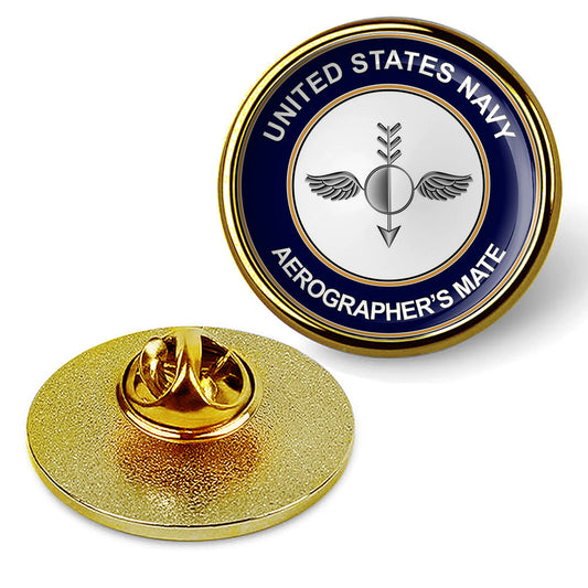 U.S. Navy Aerographers Mate Tie Tac, Hat Pin, Badge, Military Lapel Pin - Gold