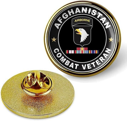 Afghanistan Combat Veteran Tie Suit Shirt Lapel Pin - Gold