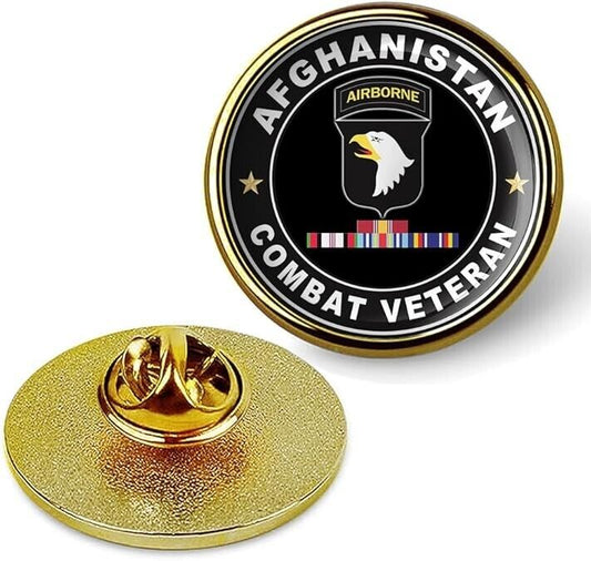 Afghanistan Combat Veteran Tie Suit Shirt Lapel Pin - Gold
