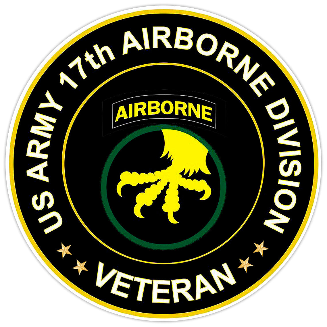 US Army 17th Airborne Division Veteran Bumper Sticker Military Vinyl Decal 5"