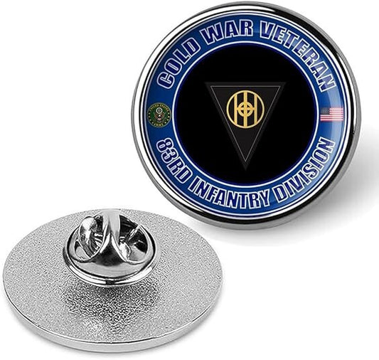 Cold War Veteran 83rd Infantry Division Tie Suit Shirt Lapel Pin - Silver