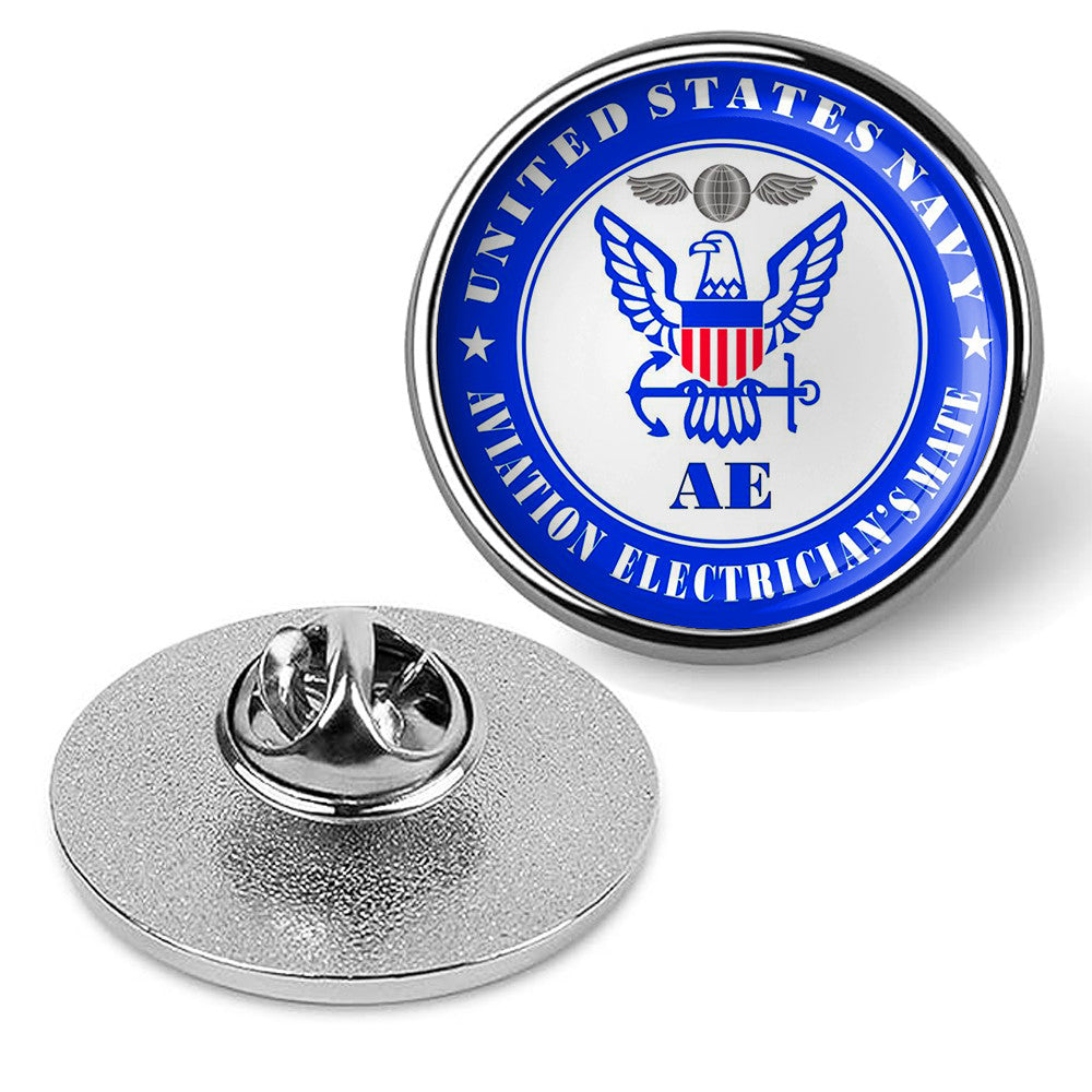 U.S. Navy Aviation Electrician's Mate Tie Tac, Hat Pin, Badge Lapel Pin - Silver