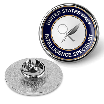 U.S. Navy Intelligence Specialist Tie Tac, Hat Pin, Badge, Lapel Pin - Silver