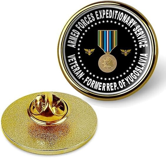 Armed Forces Expeditionary Service Former Republic Yugoslavia Lapel Pin-Gold