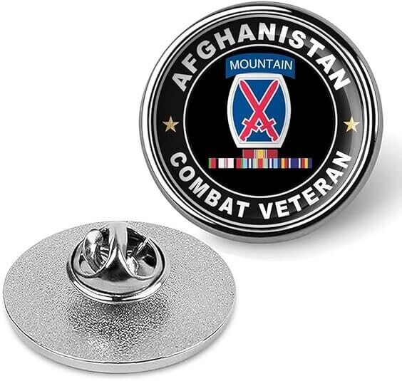 Afghanistan Combat Veteran Tie Suit Shirt Lapel Pin - Silver