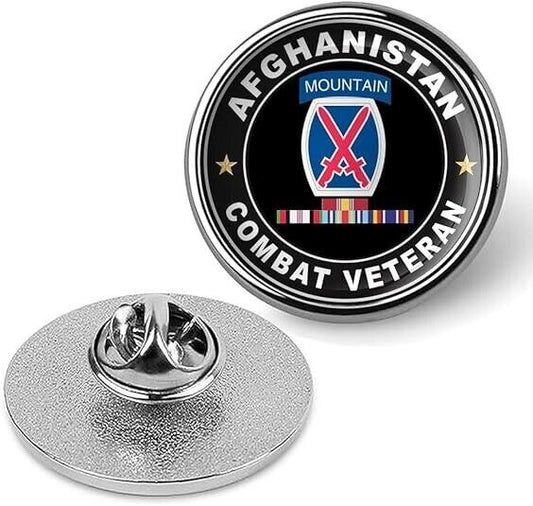 Afghanistan Combat Veteran Tie Suit Shirt Lapel Pin - Silver