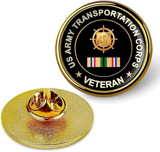 US Army Transportation Corps Veteran Tie Suit Shirt Lapel Pin - Gold