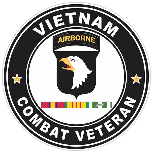 101st Airborne Division Vietnam Service Combat Veteran Bumper Sticker Vinyl 5"