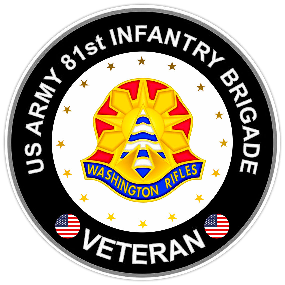US ARMY 81st Infantry Brigade Veteran Bumper Sticker Military Decal 5"