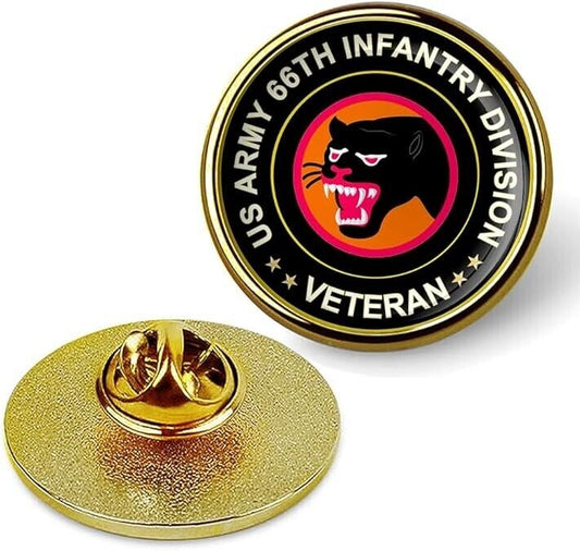 US Army 66th Infantry Division Veteran Tie Suit Shirt Lapel Pin - Gold