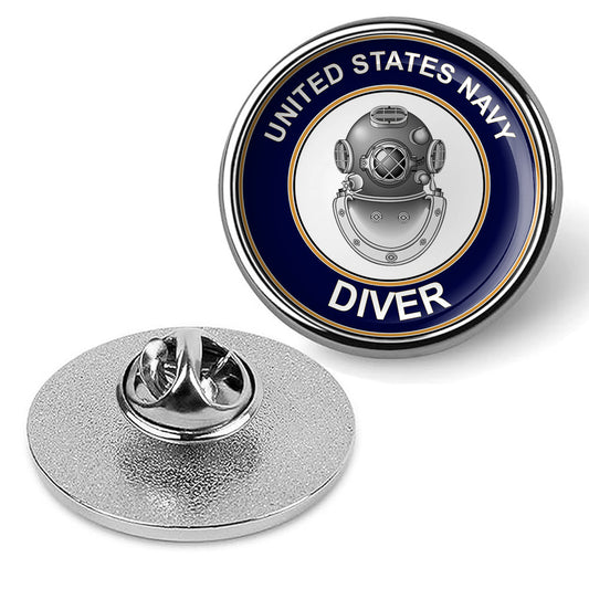 U.S. Navy Diver Tie Tac, Hat Pin, Badge, Military Emblem Lapel Pin - Silver