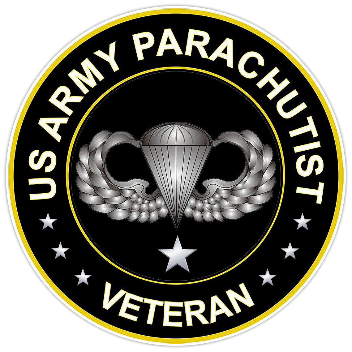 US Army Parachutist Veteran Bumper Sticker Military Vinyl Soldier Decal 5"