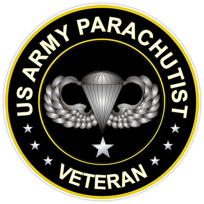 US Army Parachutist Veteran Bumper Sticker Military Vinyl Soldier Decal 5"