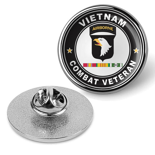 101st Airborne Division Vietnam Service Combat Veteran Brooches & Pins - Silver