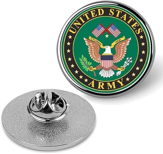 United States Army Lapel Pin Veteran Tie Suit Shirt Pinback-Silver